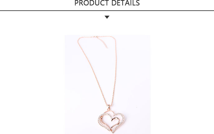 Double Love Fashion Jewelry Gold Pendant Necklace