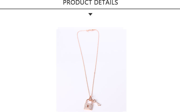 New Product Fashion Jewelry Gold Pendant Necklace with Lock