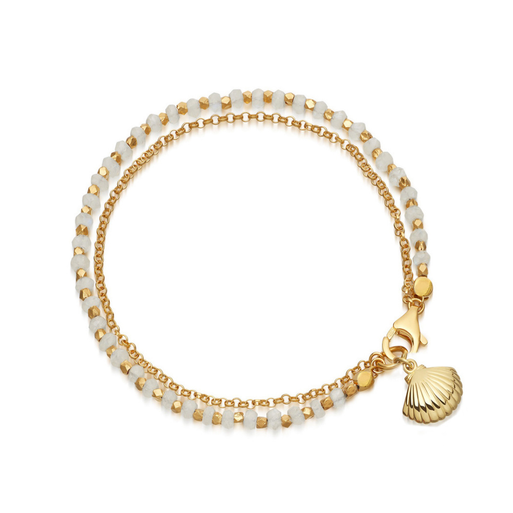 Fashion Jewelry Gold Plating Rope Blue Bead Bracelet