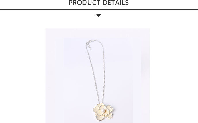 Fashion Jewelry Silver Pendant Necklace with Yellow Flower Pearl