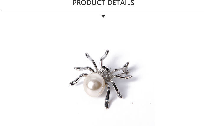 Fashion jewelry Spider Type Pearl Silver Brooch Pin