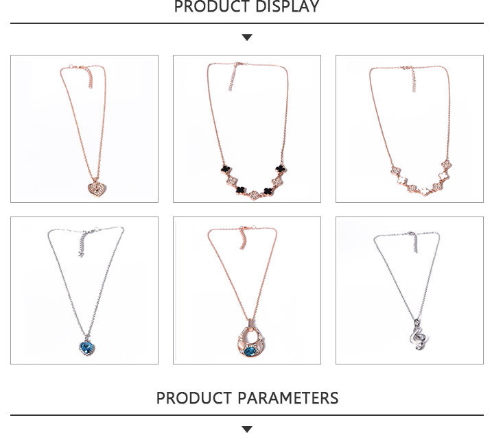 Best Price Fashion Jewelry Silver Pendant Necklace with Blue Rhinestone