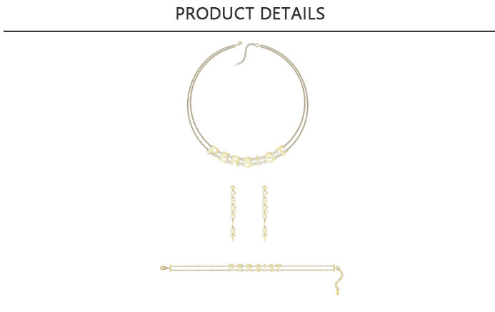Double Necklace Choker with Leaf Charm with Plastic Pearl