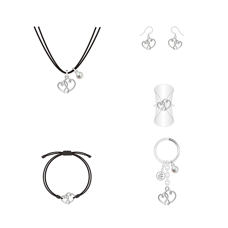 Top Selling Double Heart-Shaped Stitching Design Jewelry Set
