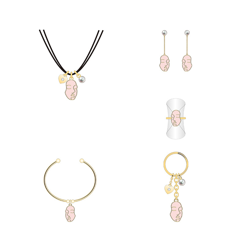 Newly Good Pink Mask Design Jewelry Set