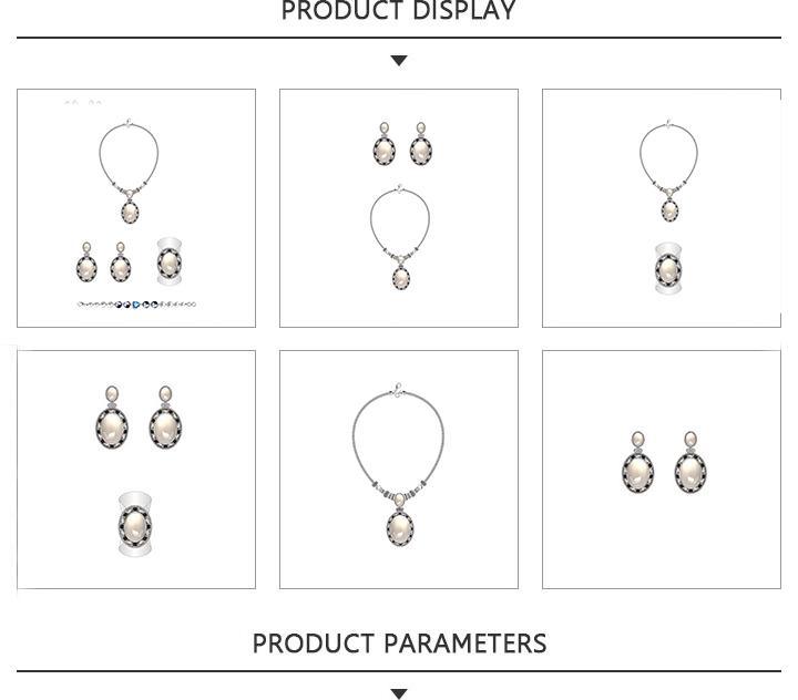 Simple Silver Jewelry Set with Gemstones