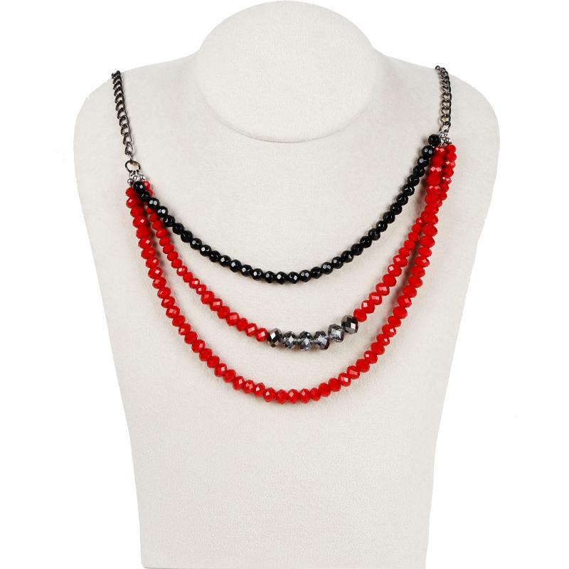 Multiple Chains String of Beads Pearl Necklace