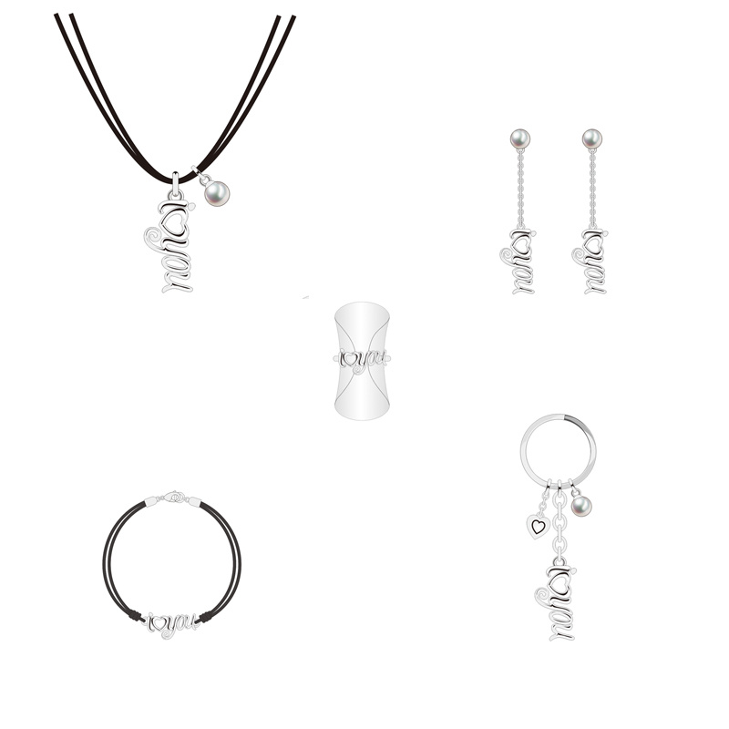 Top Sale Various Shapes of Digital Letters Silver Jewelry Set