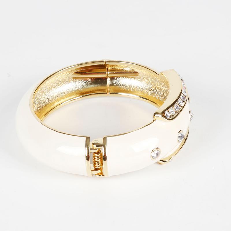 Buckle Design Gold and Silver Bracelet Bangle