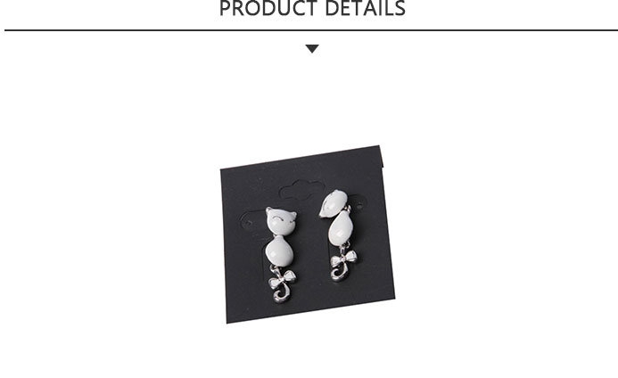 2020fashion Jewelry Silver White Cat Pendant Earrings