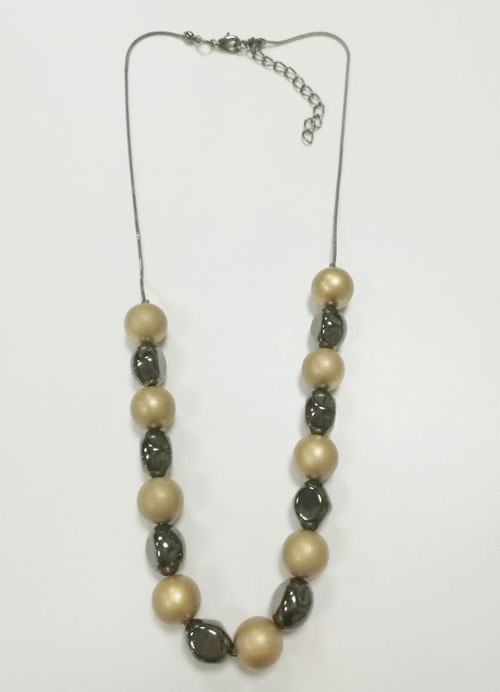 Double Heart Pendant Necklace with Rhinestones