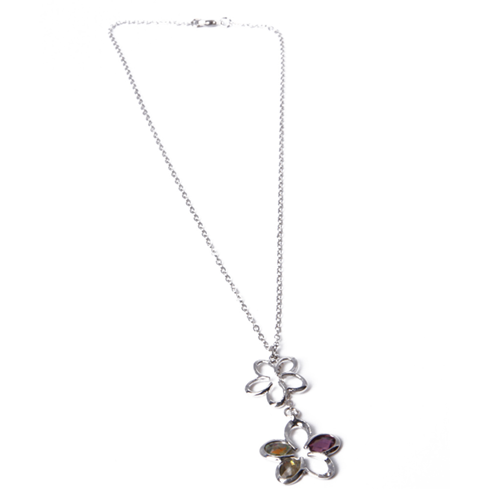 Quality Fashion Jewelry Silver Black V Pendant Necklace