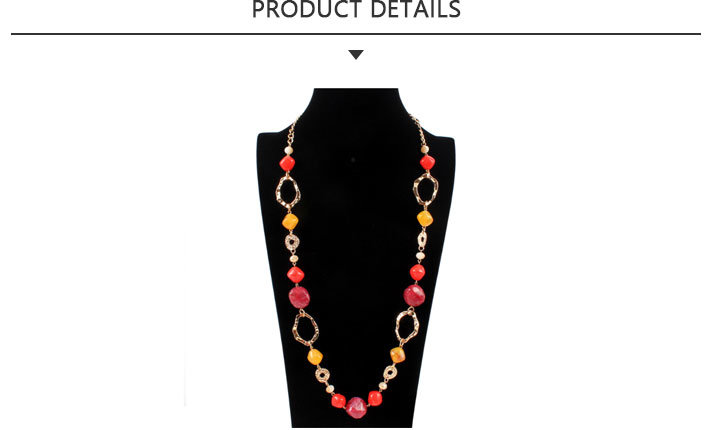 Personalised Fashion Jewelry Red Bead Long Necklace