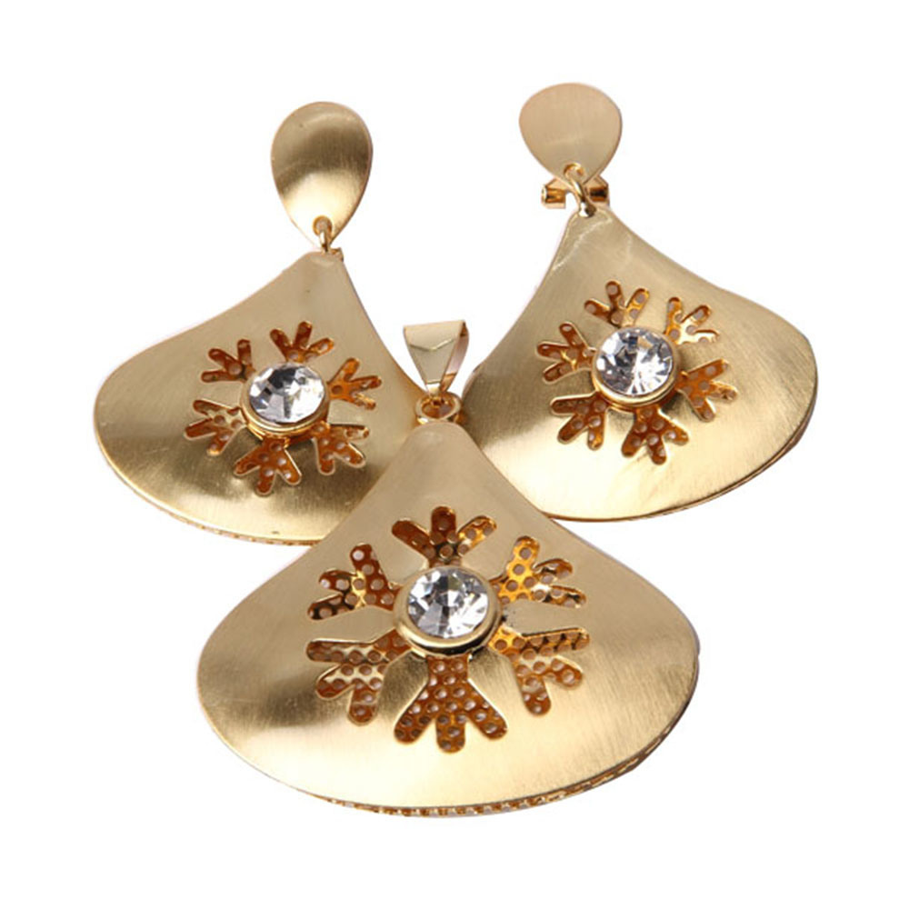 Factory Supply Fashion Gold Plating Roundness Shape Jewelry Set