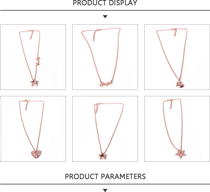 Wholesale Fashion Jewelry Gold Heart-Shaped Pendant Necklace