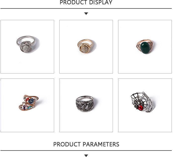 Good Fashion Jewelry Irregular Silver Ring with Colorful Rhinestone