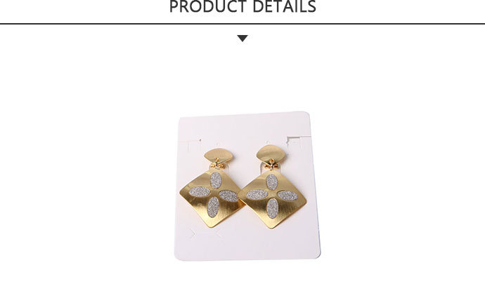 Durable Fashion Jewelry Gold Square Earring