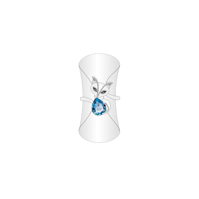 Cost Performance Blue Crystal Fox Jewelry Set