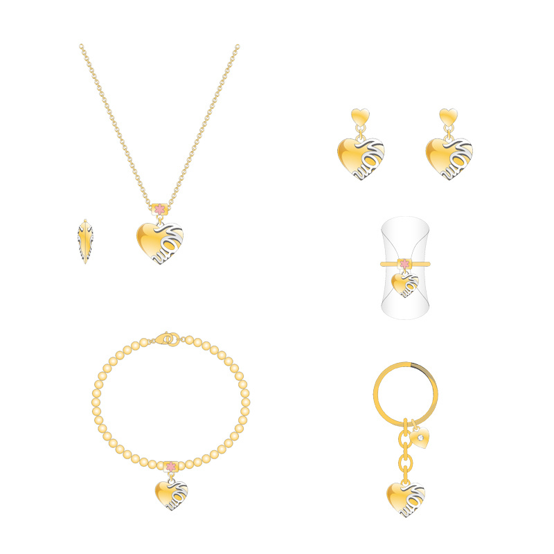OEM Golden Leaf Shape for Mother′s Day Jewelry Set