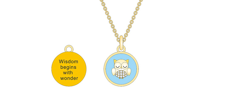 Summer Characteristic Round Blue Double-Sided Cute Cwl Jewelry Set