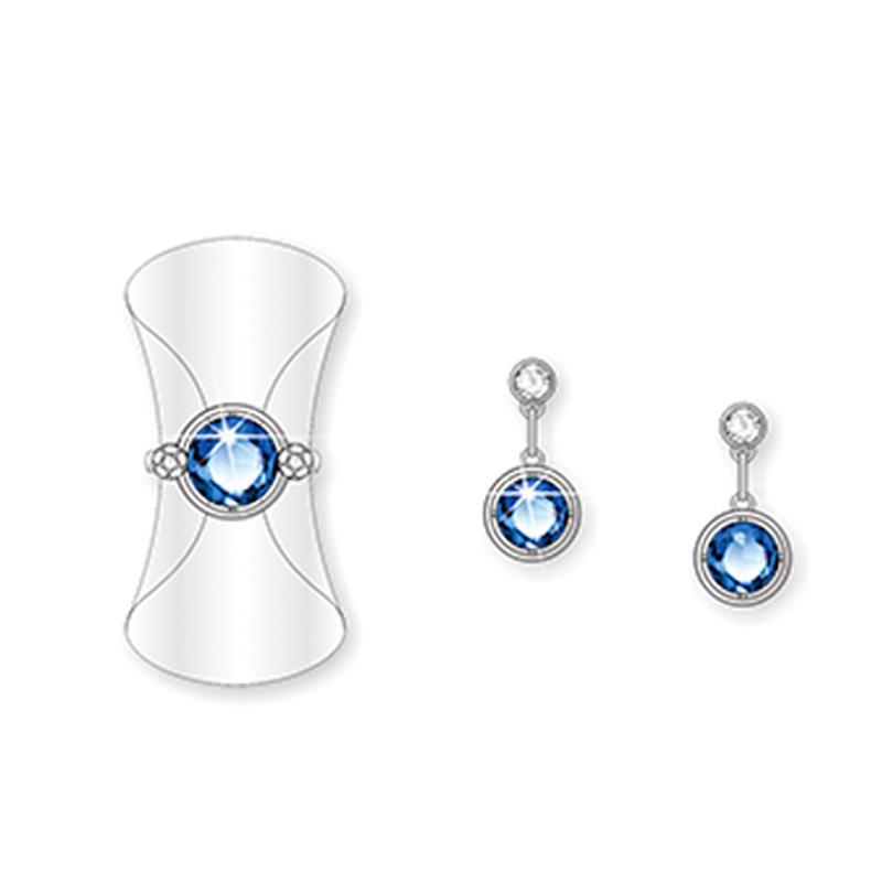 Fascinating Silver Jewelry Set with Sapphire