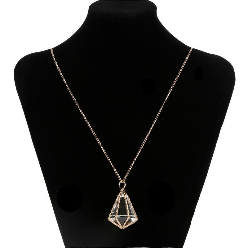 Fashion Big Pendant Pearl Diamond Alloy Necklace