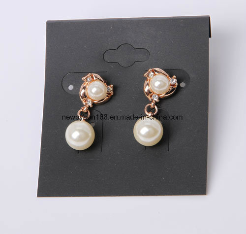 Fashion Jewelry Earrings with Acrylic Pearl in Rose Gold Plated