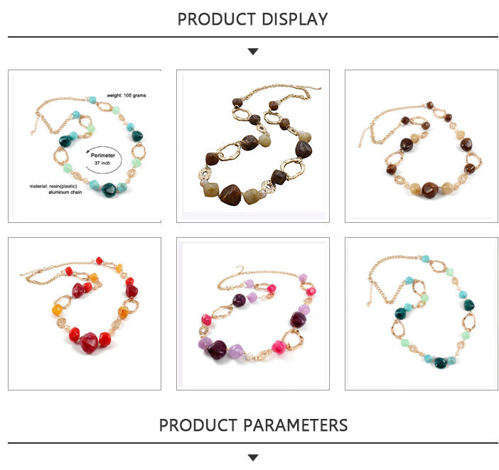 Trending Product Fashion Jewelry Brown Bead Gold Necklace