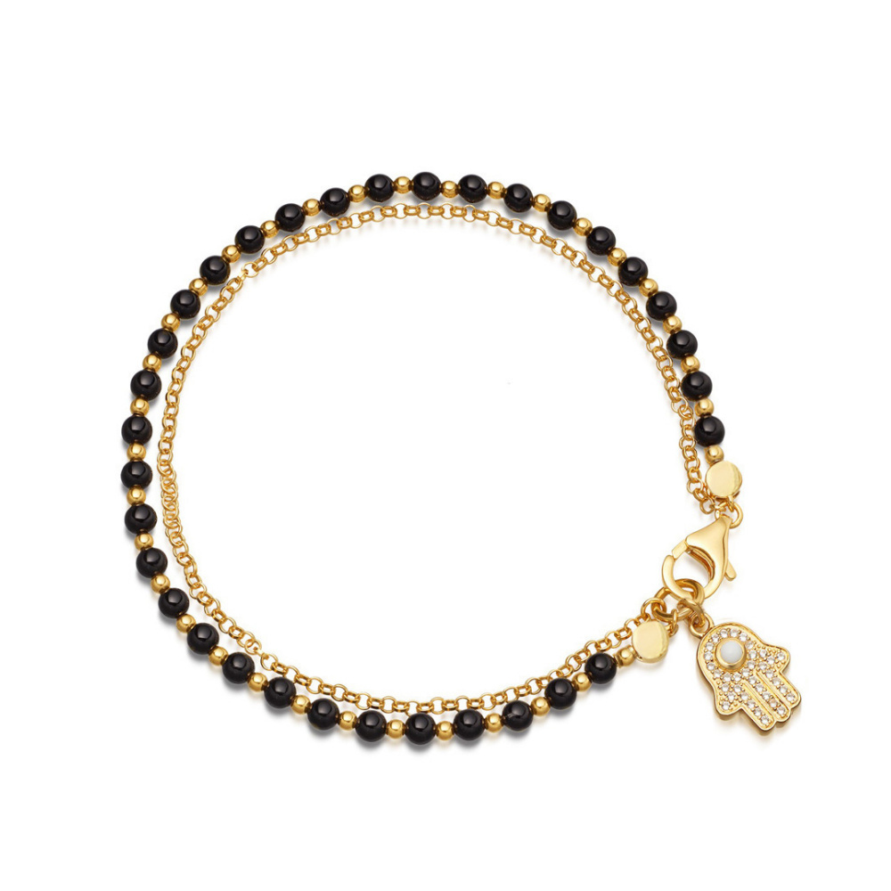 Ingenious Fashion Jewelry Gold Brown Bead Bracelet