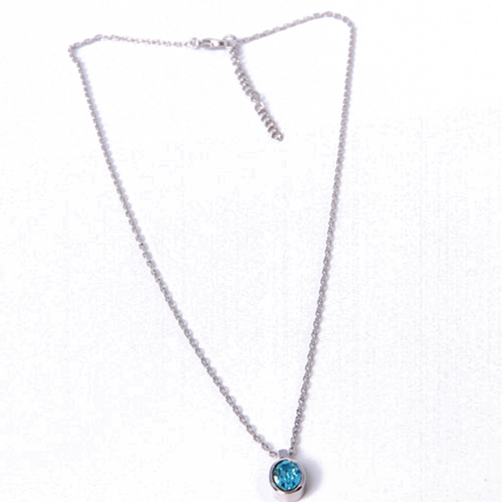 Custom Fashion Jewelry Silver Red Rhinestone Pendant Necklace