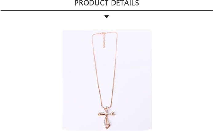 Wholesale Fashion Jewelry Cross Gold Pendant Necklace