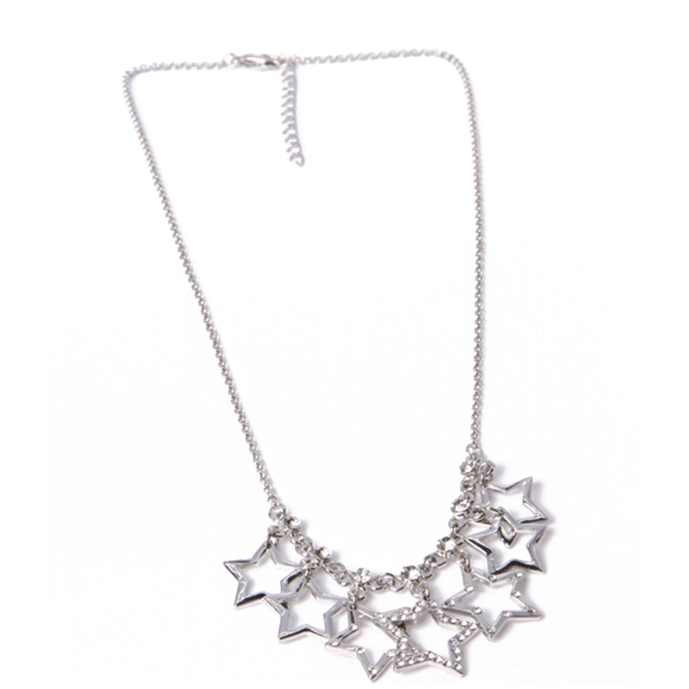 Economic Fashion Jewelry Brown Rhinestone Pendant Silver Necklace