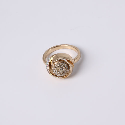 Gold Plated Fashion Jewelry Ring with Pearl and Rhinestone