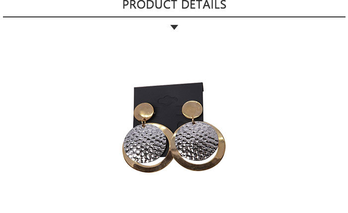 Large Diameter Fashion Jewelry Round Pendant Gold Earring