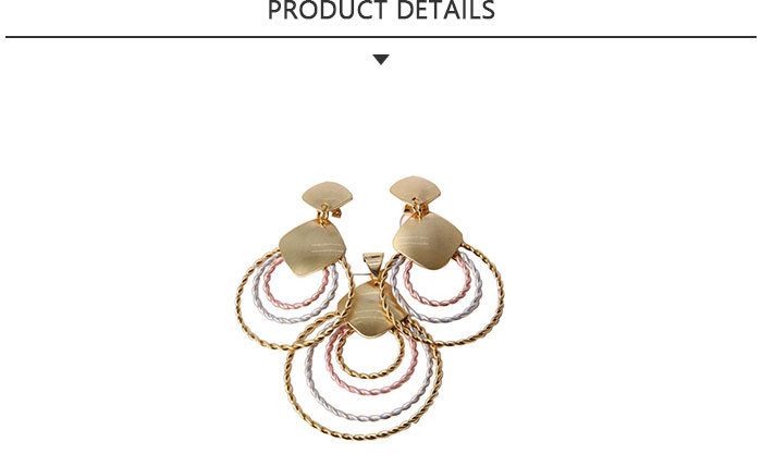 Customized Fashion Gold Plating Roundness Shape Jewelry Set
