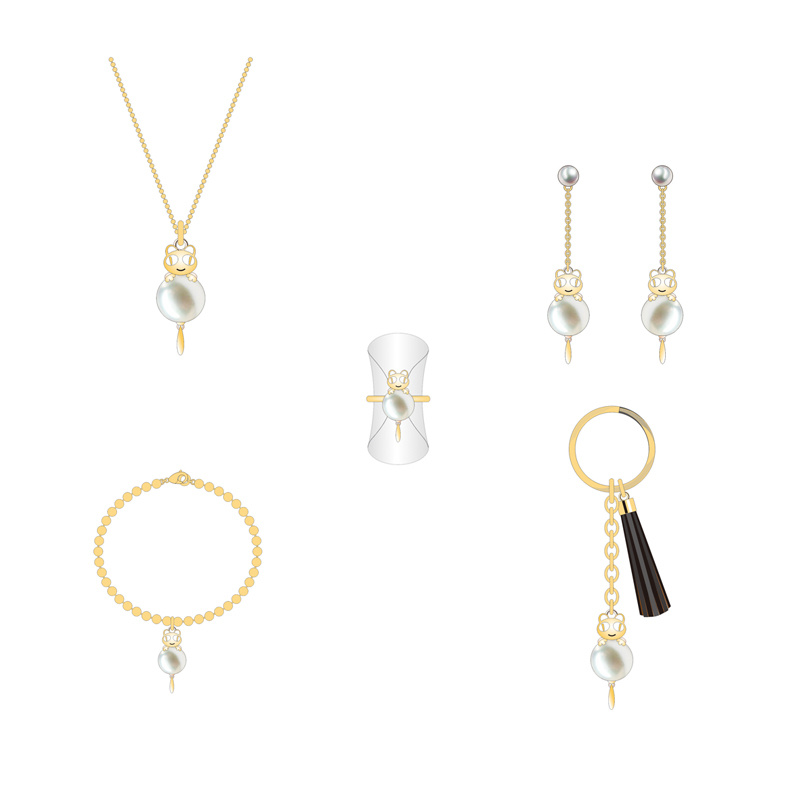 Exquisite High-Quality Gold Garfield Animal Jewelry Sets