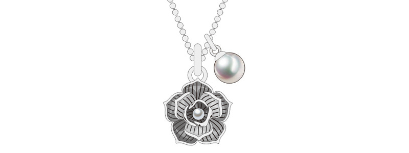 ODM Classic Black and White Flower Pattern Jewelry Set