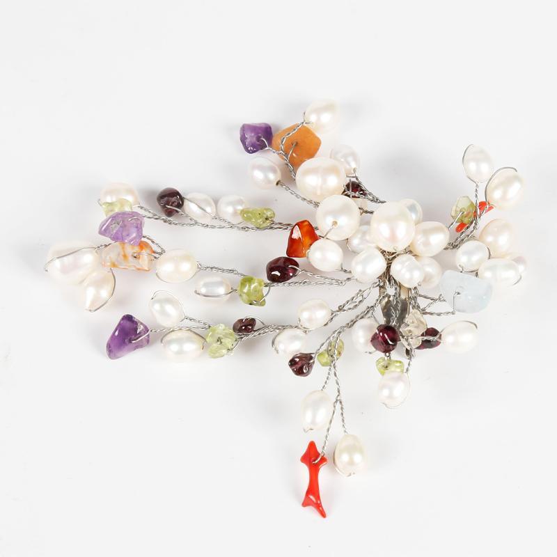 Chinese Style Flower Bright Spar Noble Brooch