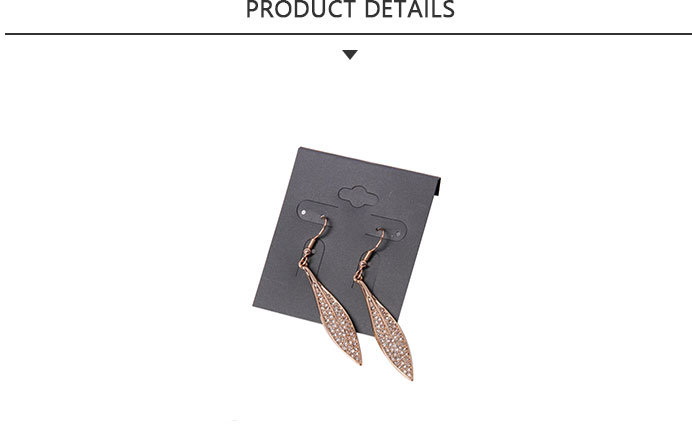 Leaf Shape Gold Plated Fashion Jewelry Earings with Rhinestones