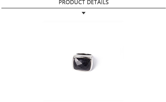 Quality Fashion Jewelry Black Rhinestone Silver Ring