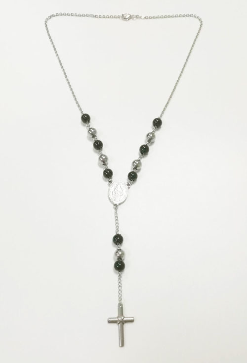 Fashion Long Necklace with Beads and Cross Pendant