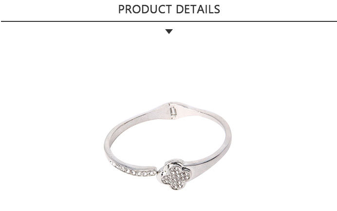 Wholesale Fashion Jewelry Bracelet with Four Leaf Clover Rhinestone