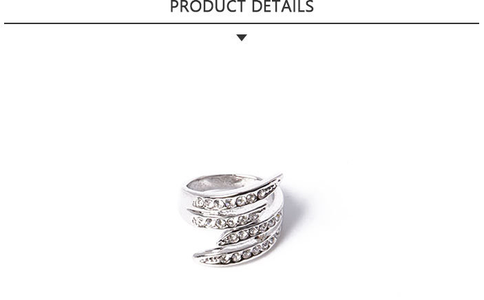 Excellent Quality Fashion Jewelry Silver Ring with Rhinestone