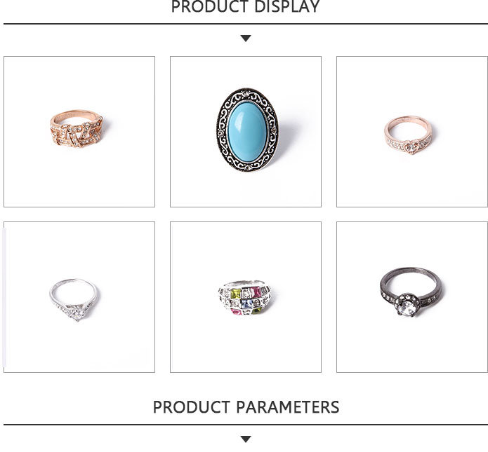 Fashion Jewelry Rose Gold Ring with Colorful Rhinestone