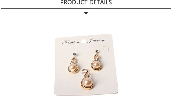 Fashion 8-Shaped Pearl Jewelry Set with Rhinestone