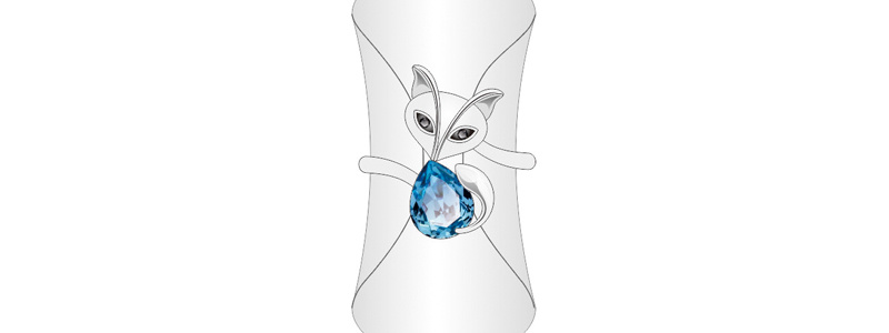 OEM Factory Wholesale Mature Temperament Blue Fox Jewelry Set for Women