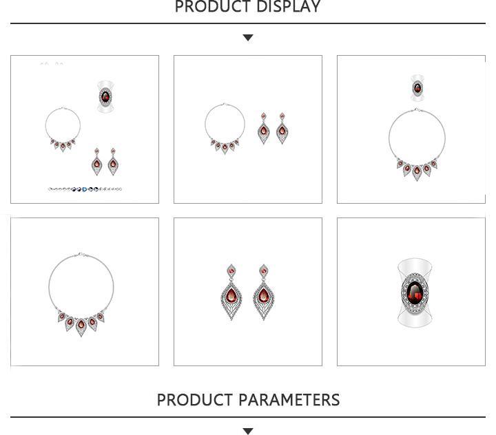 Mysterious Feather Silver Jewelry Set with Ruby