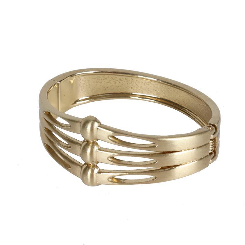 Three Button Hollow Design Gold Bracelet