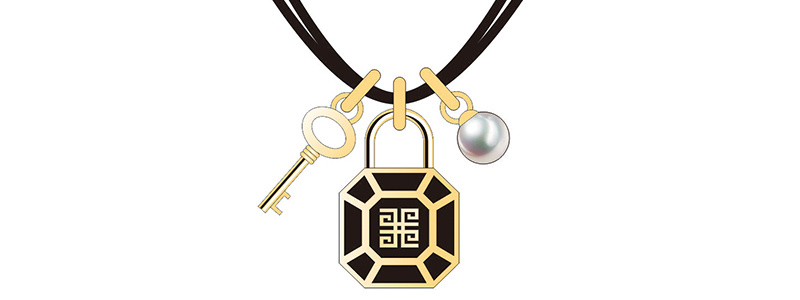 Chinese Classical Black Gold Lock Jewelry Set