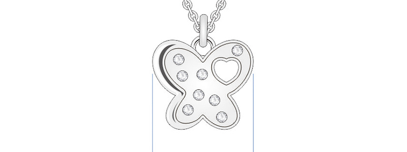 Custom Curve Pendant Necklace Jewelry Set